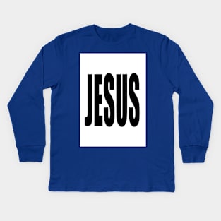 Jesus on white background Kids Long Sleeve T-Shirt